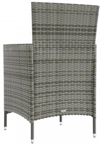 2 db szürke polyrattan kerti szék párnával
