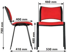 SMART konferencia szék - fekete lábak karfával, kék
