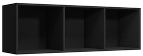 fekete forgácslap könyv-/TV-szekrény 36 x 30 x 114 cm