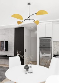 Emibig modern mennyezeti lámpa lotus fekete narancs emi1460/4