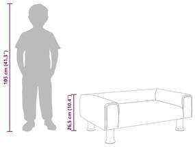 krémszínű bársony gyerekkanapé 70 x 45 x 26,5 cm