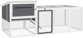 PawHut Kültéri Tyúkól Házikóval, Fészekládával, Vízálló Tetővel, Kiszedhető Tálcával és Ajtókkal, Két-négy Tyúk és Nyúl Akadályozó A Fában, 214x101x91