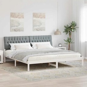 Ágykeret Kárpitozott Fejtámlával fejtámlával Fehér 200 x 200 cm