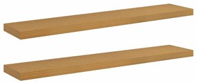 vidaXL Falpolc Falra szerelhető 2 pcs Bézs 120 x 23,5 x 4 cm Faanyag