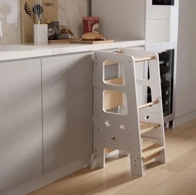 Növekvő tanulótorony gyerekeknek fehér állítható magasságú