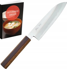 Hado Junpaku Urushi Santoku 180 mm Shirogami 1 kézzel kovácsolt japán kés