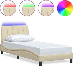 vidaXL krémszínű szövet ágykeret matrac nélkül Hanko 90x200 cm