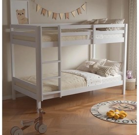 Gyerek emeletes ágy 90 cm Invocato (fehér) (ágyráccsal). 1116361