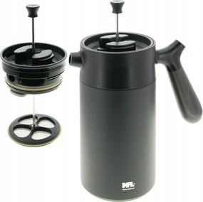 Termosz Thermo Kancsó Dugattyús Tea Kávéfőzővel 1L Fekete
