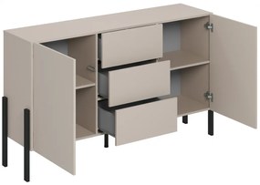 Komod fiokokkal Wezilo 154 cm - kasmír / fekete Lábak
