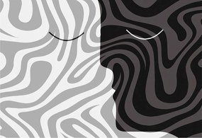 Fotótapéta Falra az előszoba konyhájába Absztrakt arcok 152x104 Ragasztó