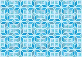 Fotótapéta Geometrikus kék virágok csillagok fehér alapon 520x318 +ragasztó