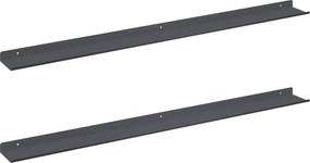 vidaXL Lebegő polc 2 pcs Antracit 100 x 9 x 2,5 cm Acél