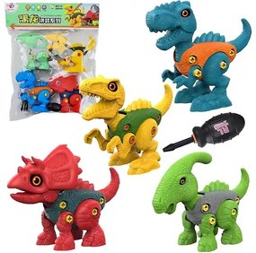 Rirool 4 Darabos Szétszedhető Dinoszaurusz Játék Szett Játék Szerelő Készlet Csavarhúzóval a legjobb ajándék 3-7 éves fiúknak és lányoknak
