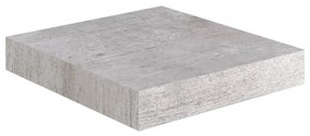 2 db betonszürke MDF lebegő fali polc 23 x 23,5 x 3,8 cm