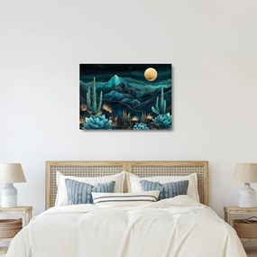 Üveg kép - Türkiz éjszaka (70x50 cm)