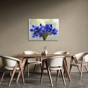 Kék virágos csokor képe (üvegen) (70x50 cm)