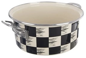 Orion Smaltovaný kastrol Šachovnice Lem , 3 l,pr. 22 cm