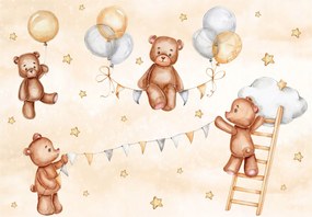 Fotótapéta Maci Lufi Pasztell Csillagok Gyerek vinil 208x146 +ragasztó