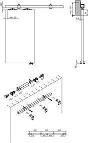 ILAS II beltéri tolóajtó tükörrel, fehér