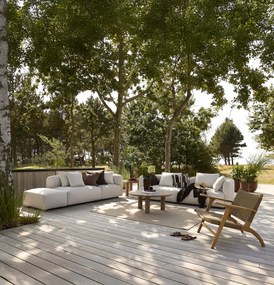 Faro két személyes kerti kanapé ottománnal, jobbos