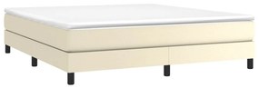 krémszínű műbőr rugós ágykeret 160x200 cm