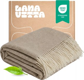 Rendezvous Gyapjú Takaró 100% Gyapjú Ágytakaró Pléd Bézs 150x200 cm