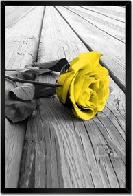 Poszterek keretben 40x60 Sárga rózsa a deszkákon