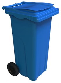 Műanyag szemetes kuka, kommunális hulladékgyűjtő, kék, 120L
