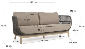 Catalina khaki kerti kanapé - Kave Home