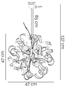 ONLI -  Csillár zsinóron ZOE 6xE14/6W/230V fehér