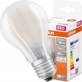 Led izzó E27 A60 4W 40W 6500K Filament Osram