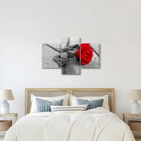 Egy vörös rózsa képe (90x60 cm)