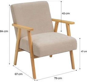 Bézs zsenília fotel Vintage – Casa Selección