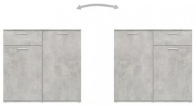 betonszürke szerelt fa tálalószekrény 160 x 36 x 75 cm