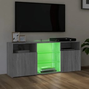 szürke sonoma színű LED-es TV-szekrény 120 x 30 x 50 cm