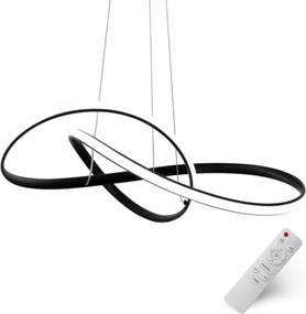 Függő Mennyezeti Lámpa Modern Fekete Led Csillár Távirányítóval 3 Szín
