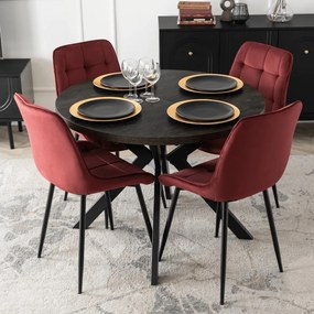 Krzesło CHRIS Bordowe Welurowe