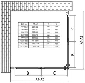 Erga Berlin Dupla, zuhanykabin dupla összecsukható ajtókkal 80 (ajtó) x 90 (ajtó) x 195 cm, 6mm átlátszó üveg, króm profil, ERG-V02-BERLIN-D080D090-C…