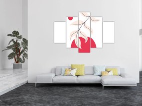 Kép - Rózsaszín virágos absztrakció N⁰2 (150x105 cm)