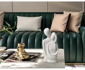 Fehér kerámia asztali dísz, 21x8,5x10 cm