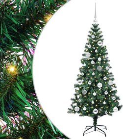 vidaXL Mesterséges, előre világított karácsonyi fa Zöld 150 cm