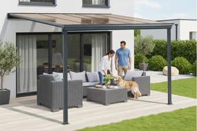 alumínium pergola LANITPLAST WALL 33 antracit + bronz PC LG2120