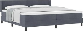 vidaXL Boxrugós ágy matracmal Sötétszürke 200 x 200 cm Poliészter
