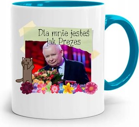 Kék Vicces Bögre Jaroslaw Kaczynski fényképes nyomattal