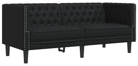 Kanapé Szett 3 pcs Fekete 194 x 74.5 x 70.5 cm Műbőr