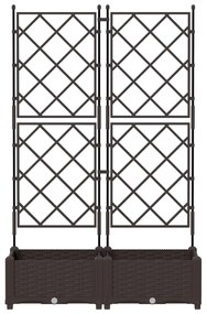 Kert Cserép Trellis-szel 2 db Barna 80x40x125.5 cm