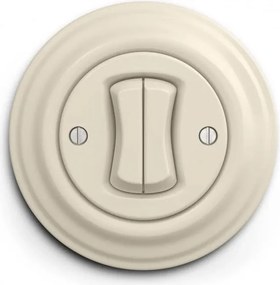 Kliklap - Retro kettős kapcsoló kerettel, bézs