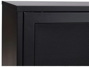 Fekete fém komód tolóajtóval 160x75x46 cm Veep – Unique Furniture