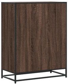 barna tölgy színű szerelt fa és fém cipőszekrény 75x38x97,5 cm
